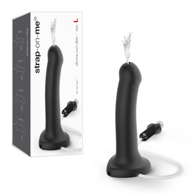 Strap-on-me - Semi-Realistic Squirting Dildo - Large - Black