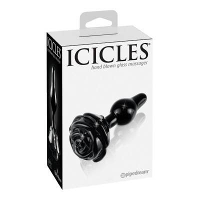 Icicles - Rose Shaped Glass Butt Plug - No.77