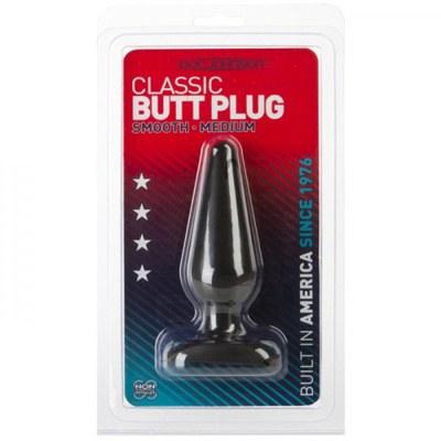 Classic Butt Plug Medium Black 5.5 inches