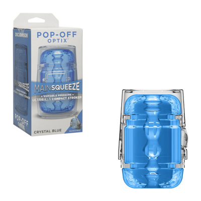 Main Squeeze - Masturbateur Pop Off Optix - Bleu Transparent