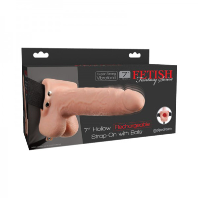 Fetish Fantasy - 7in Hollow Rechargeable Strap-On - Beige