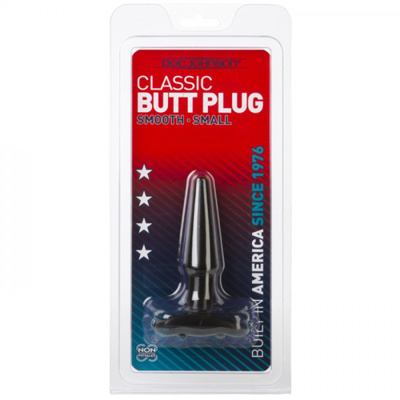 Classic Butt Plug Small Black 4.5 inches