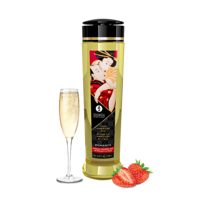 Shunga - Massage Oil - Romance Strawberries & Champagne