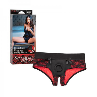 Scandal - Crotchless Pegging Panty Set S/M