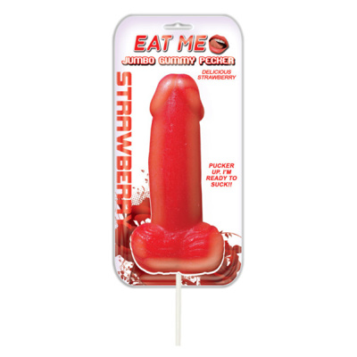 Hott Products - Jumbo Gummy Pecker - Strawberry Flavor