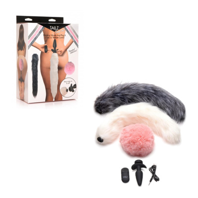 Tailz - Snap On Vibrating Butt PLud & 3 Tails w/RC