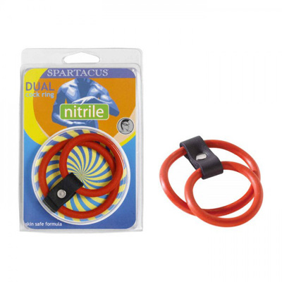 Nitrile Dual Cock Ring - Red