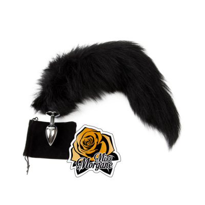Miss Morgane Gold - Small Plug with black Fox tail