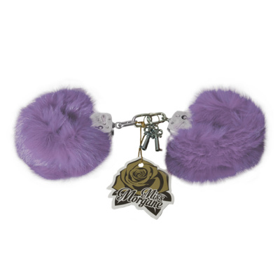 Miss Morgane Gold - Real Fur Handcuffs - Lavender
