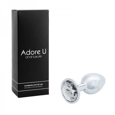 Anal Luxure - Silver Butt Plug - Clear - Small