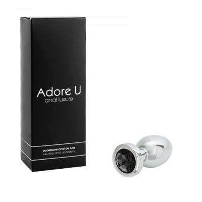 Anal Luxure - Stainless Steel Butt Plug - Black - Small