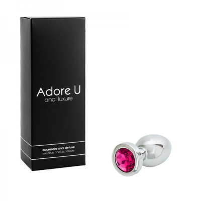 Anal Luxure - Stainless Steel Butt Plug - Pink - Small