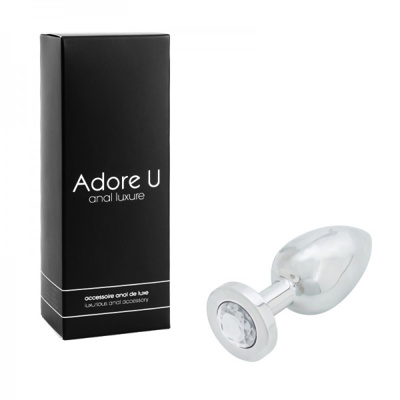 Anal Luxure - Stainless Steel Butt Plug - Clear - Large