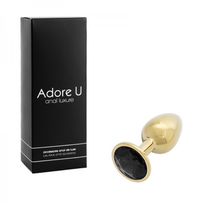 Anal Luxure - Gold Butt Plug - Black - Small