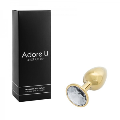 Anal Luxure - Gold Butt Plug - Clear - Small