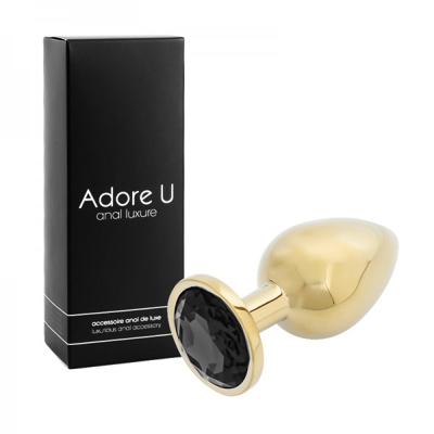Anal Luxure - Gold Butt Plug - Black - Large