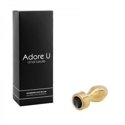 Anal Luxure - Gold Butt Plug - Black - Small *Final Sale*