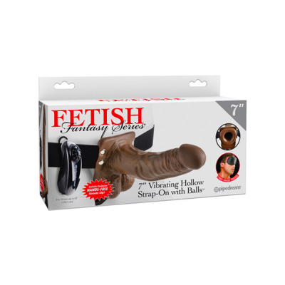 Fetish Fantasy Series - 7 inches Vibrating strap on - Brown
