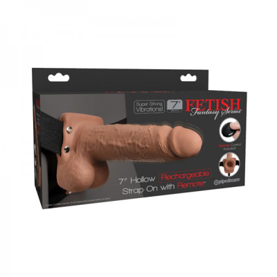 Fetish Fantasy - 7in Hollow Rechargeable Strap-On Remote - Bronzé