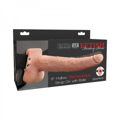 Fetish Fantasy - 9in Hollow Rechargeable Strap-On - Beige