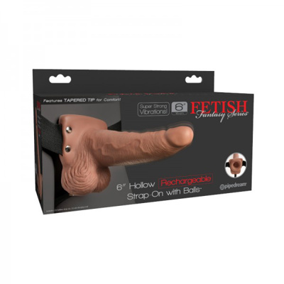 Fetish Fantasy - 6in Hollow Rechargeable Strap-On - Bronzé