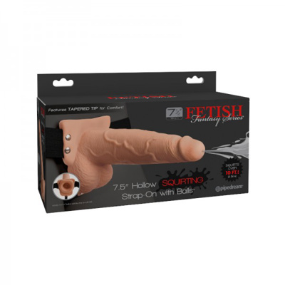 Fetish Fantasy - 7.5in Hollow Squirting Strap-On - Beige