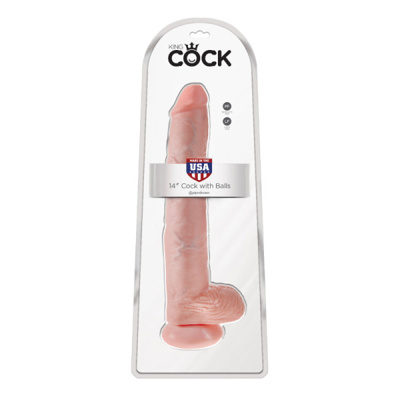 King cock - 14 Inches Dildo With Balls - Flesh
