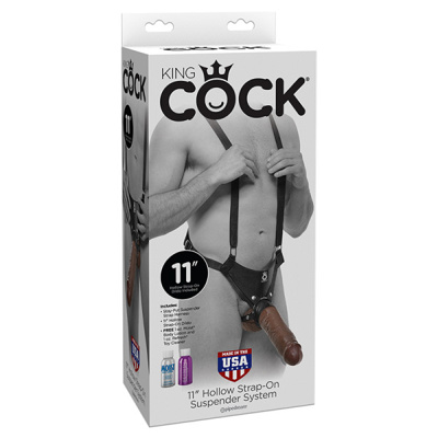 King Cock - 11 inches Strap-On Suspender System Brown