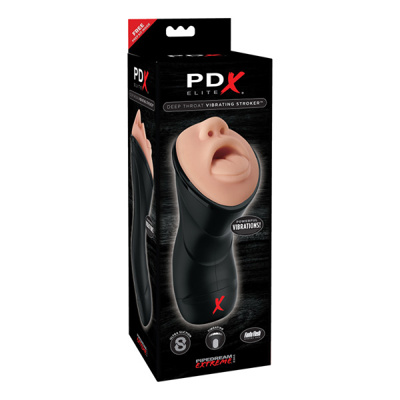 PDX - Deep Throat Vibrating Stroker - Black