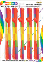 Hott Products - Pecker Straws - Rainbow