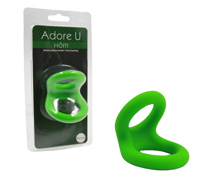 Adore U Höm - M Double Silicone Cockring - Green