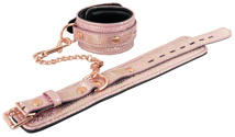 Spartacus - Ankle Restraints w/Leather Lining - Snake Pink