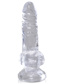King Cock - 4 in Cock With Balls - Clear